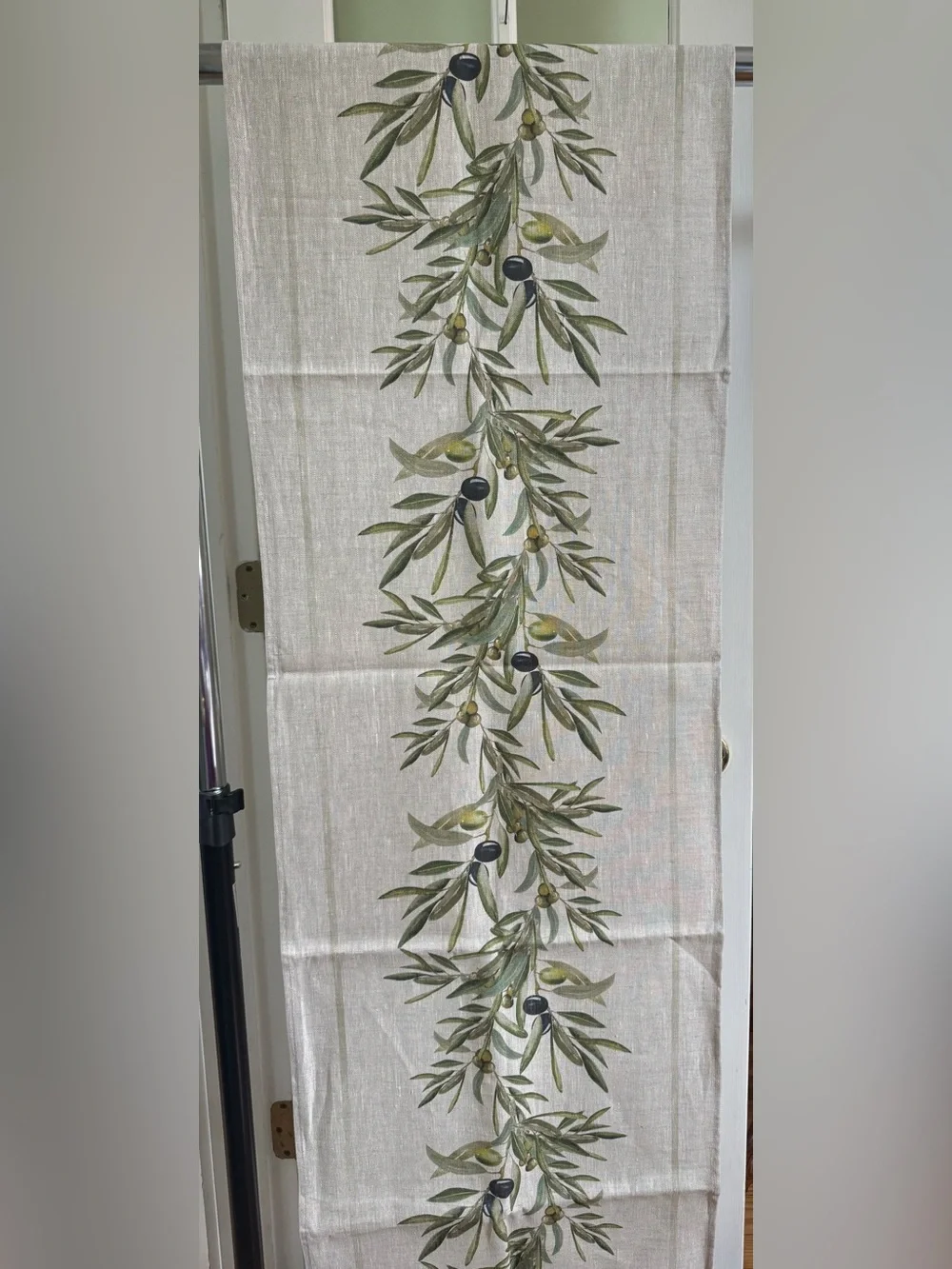 Art on Linen 18” x 90” Handmade in Lithuania Olive BranchTable Runner NWT